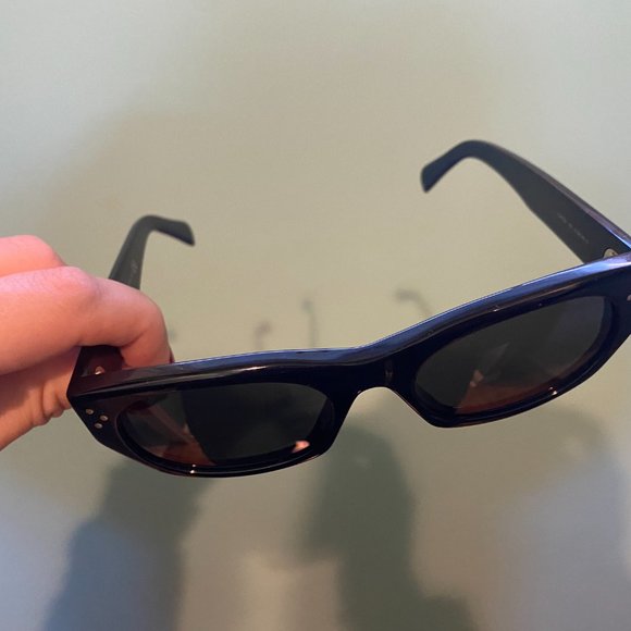 Celine Black Acetate Sunglasses Low Profile NEW - Picture 4 of 9